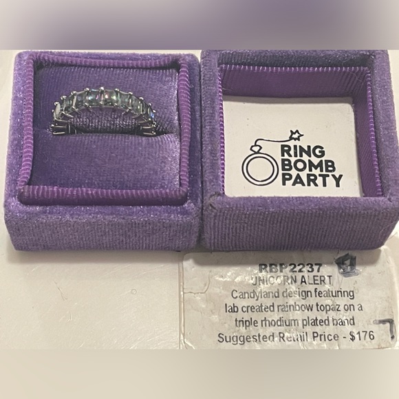 Ring Bomb Party RBP Retro OG Candyland Rainbow Topaz Sz7 EUC - Picture 3 of 3